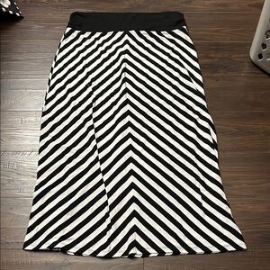 Black and White Striped Women's Skirt